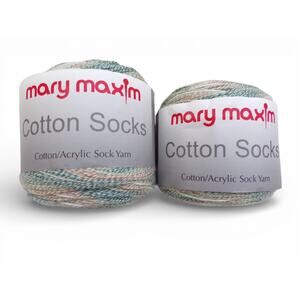 Mary Maxim Cotton Socks Yarn Cotton/Acrylic 3.5 oz Skeins 470 yds Color Earthy